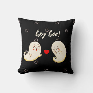 Coussin Halloween Mignon Fantôme Hey Boo Automne Épouvanta