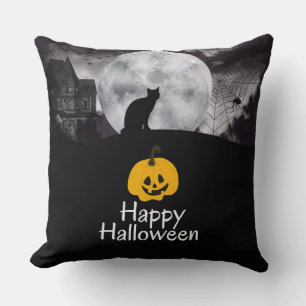 Coussin Halloween minimaliste noir