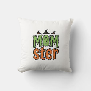 Coussin Halloween Momster Vintage Mom Conception de T-Shir