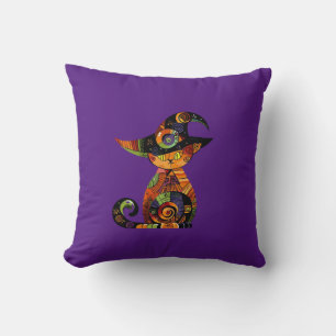 Coussin Halloween/mystique/chat/chute