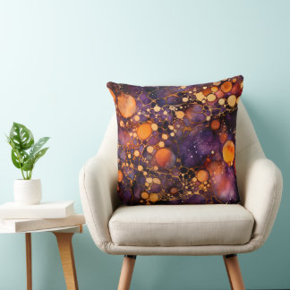 COUSSIN HALLOWEEN NOIR VIOLET ORANGE ABSTRAIT
