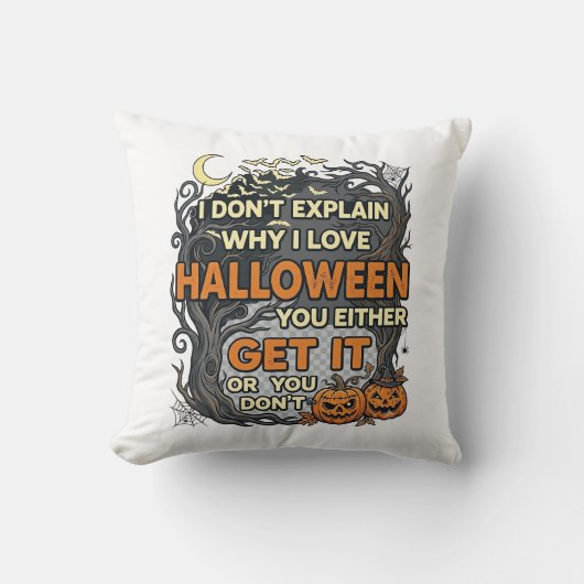 Coussin Halloween Obtenez-le Arbre Épouvantable Citrouille (Recto)