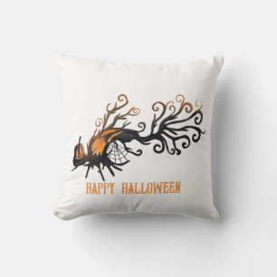 Coussin Halloween/octobre/automne/arbre citrouille