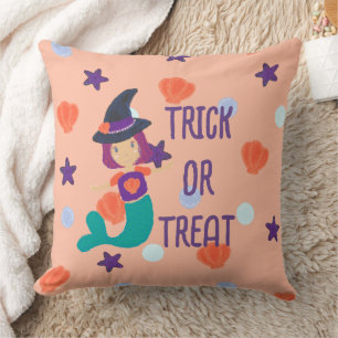 Coussin Halloween Pastel Mermaid sorcière ou traitement