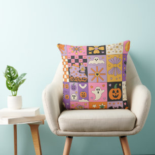 Coussin Halloween Patchwork Motif - Carrés festifs