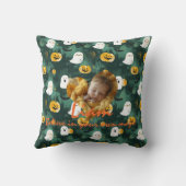 Coussin Halloween personnalisé avec nom et photos (Verso)