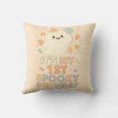 Coussin Halloween personnalisé Éffrayant 1er anniversaire (Verso)
