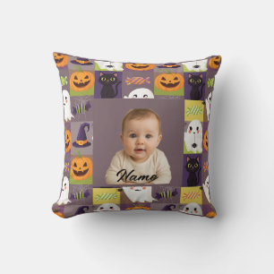 Coussin Halloween photo personnalisée - Décor Éffrayant pe