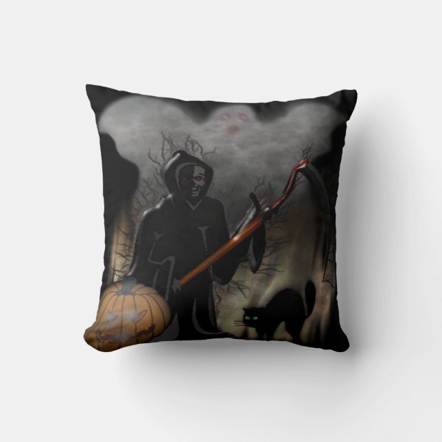 Coussin Halloween Polyester Jeu d'oreiller/scène Éffrayant (Recto)