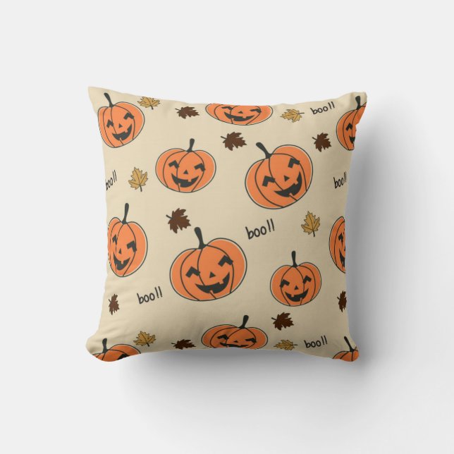 Coussin Halloween Pumpkin Seamless Pattern (Recto)