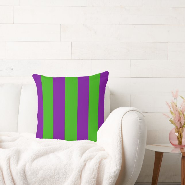 Coussin Halloween rayures en violet et vert (Canapé)
