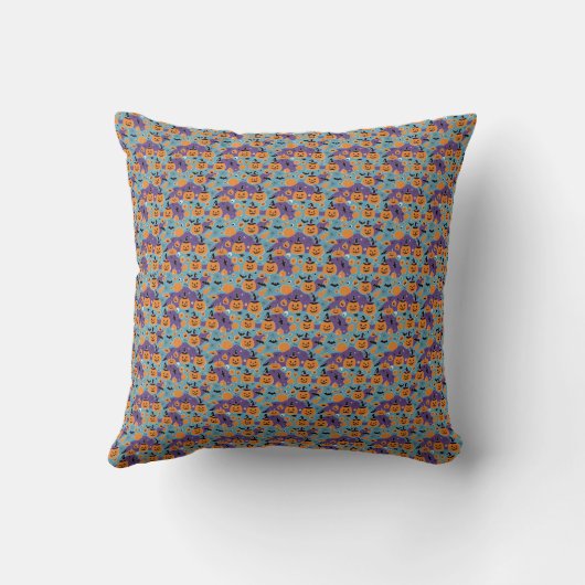Coussin Halloween répéter motif avec citrouille (Verso)