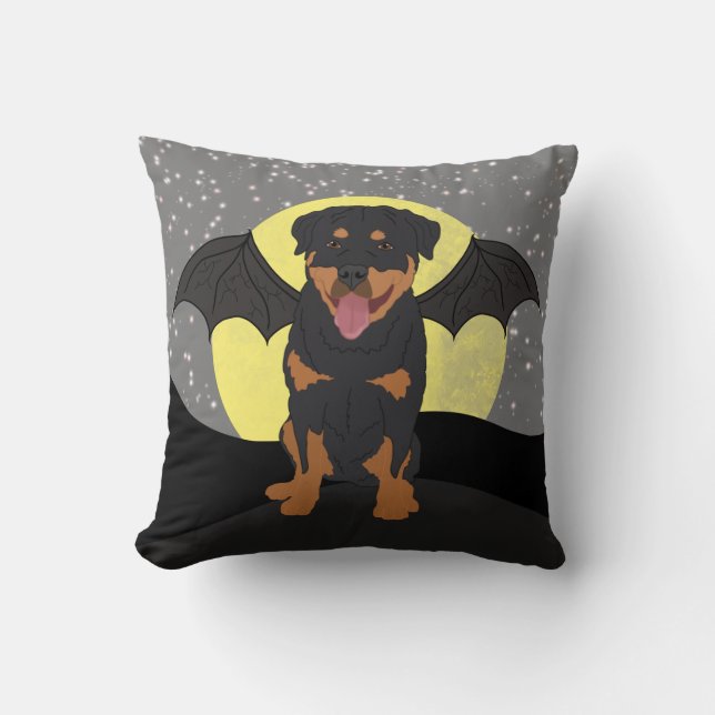 Coussin Halloween Rottweiler (Recto)