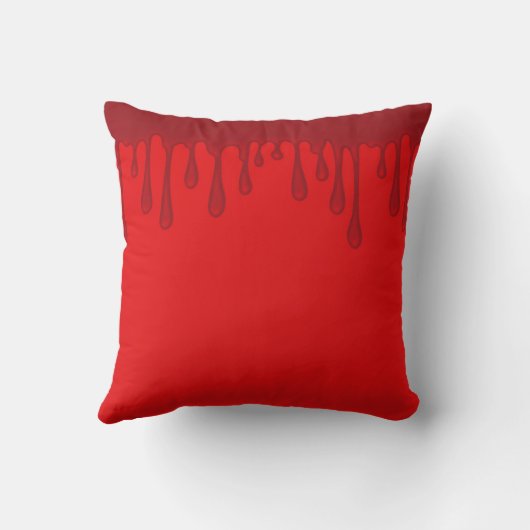 Coussin Halloween rouge goutte de sang (Verso)