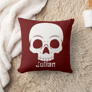 Coussin Halloween simple Crâne de jour Nom Éffrayant