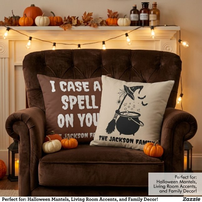 Coussin Halloween Sorcière Rustique Personnalisée  (Créateur téléchargé)