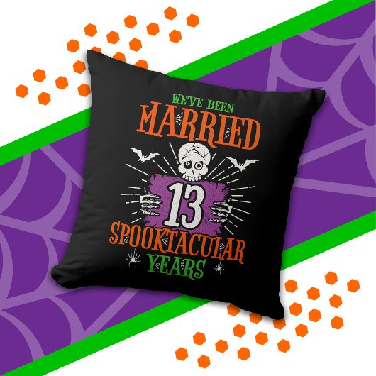 Coussin Halloween Spooktacular 13e anniversaire de mariage