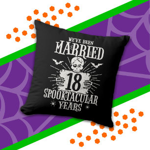 Coussin Halloween Spooktacular 18e anniversaire de mariage