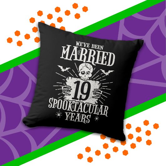 Coussin Halloween Spooktacular 19e Anniversaire de Mariage