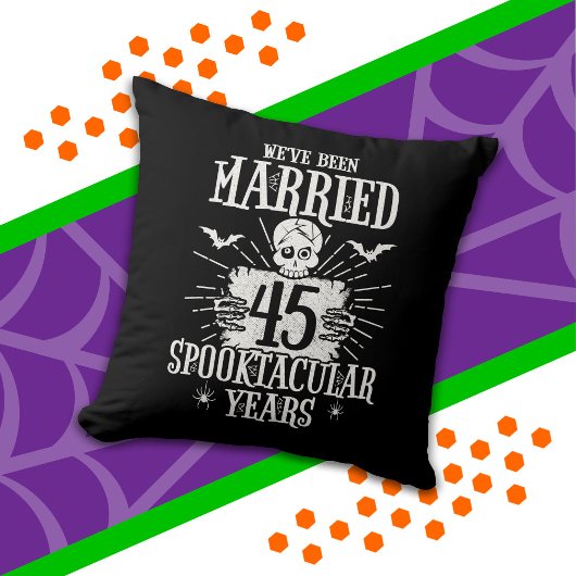 Coussin Halloween Spooktacular 45e anniversaire de mariage