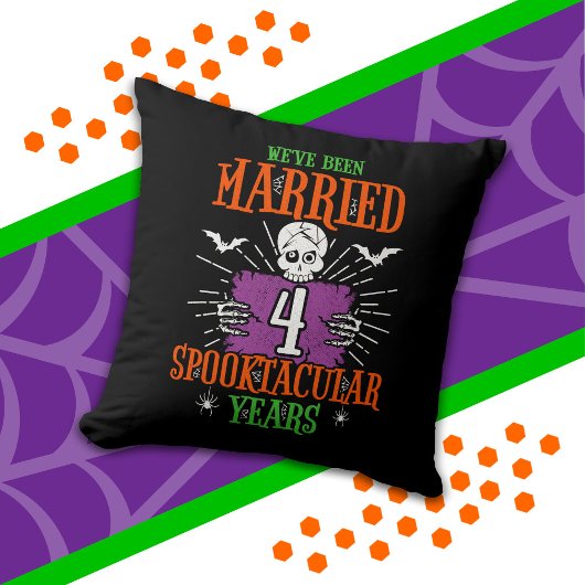 Coussin Halloween Spooktacular 4e anniversaire de mariage
