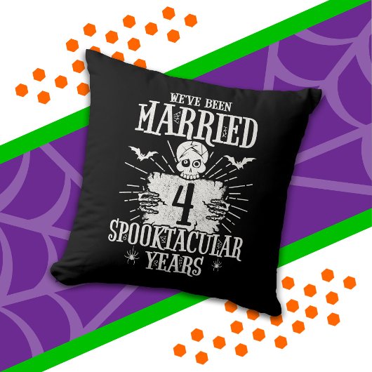 Coussin Halloween Spooktacular 4e anniversaire de mariage