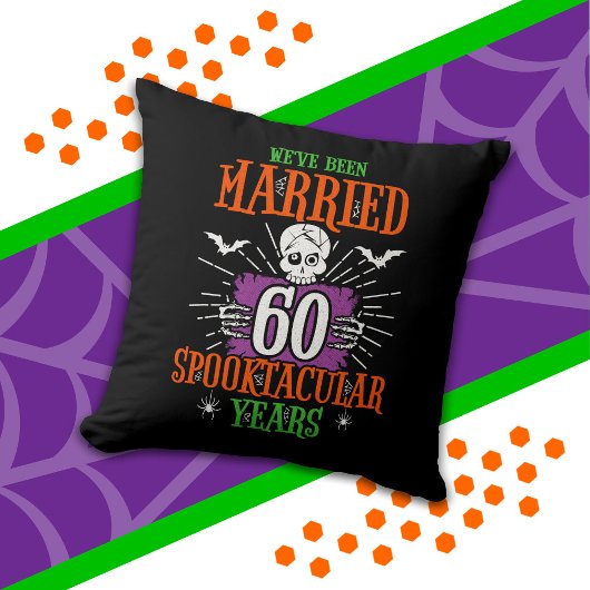 Coussin Halloween Spooktacular 60e anniversaire de mariage