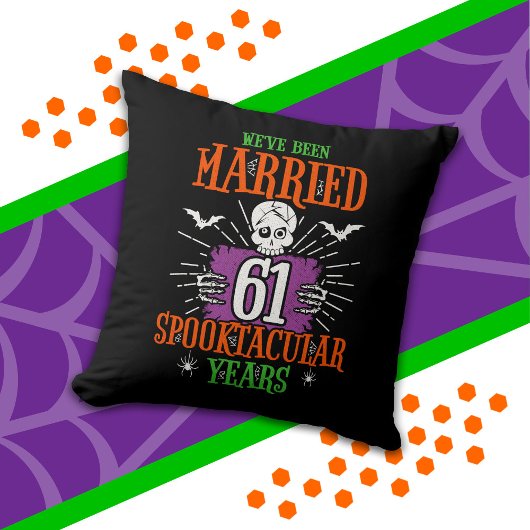 Coussin Halloween Spooktacular 61e anniversaire de mariage