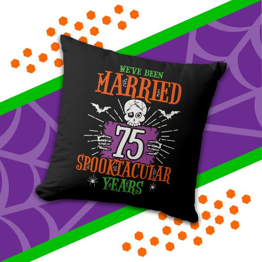 Coussin Halloween Spooktacular 75e anniversaire de mariage