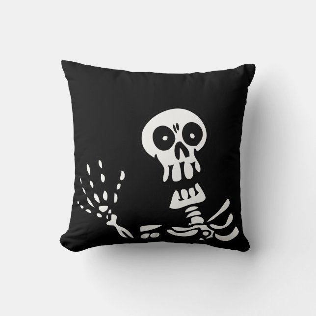 Coussin Halloween squelette agitant (Recto)