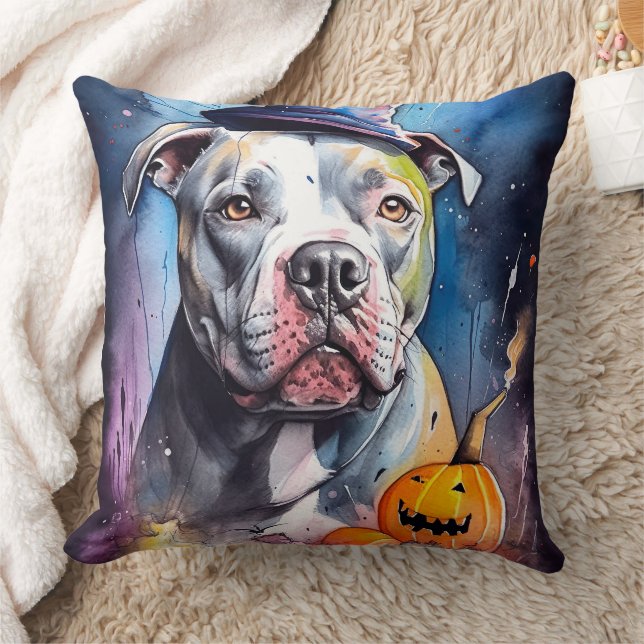 Coussin Halloween Staffordshire Américain Avec Citrouilles (Couverture)