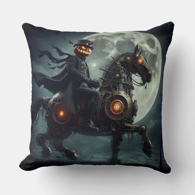 Coussin Halloween Steampunk Cavalier sans tête (Recto)