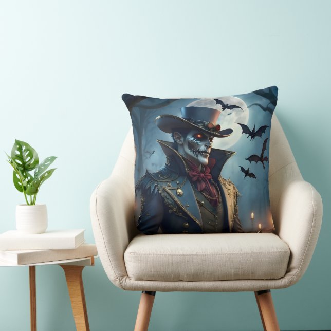 Coussin Halloween Steampunk Southern Gentleman Zombie (Chaise)
