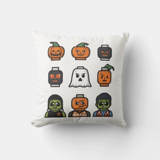 Coussin Halloween Tête de brique Monster Jeu d'oreiller (Recto)