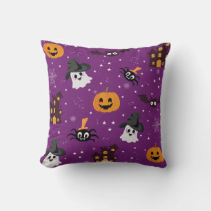 Coussin Halloween thème violet transparent motif