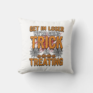 Coussin Halloween Trick Or Treating Typographie Vintage De