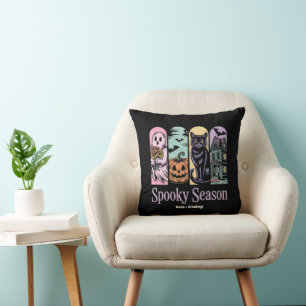 Coussin Halloween vintage Horreur Éffrayante saison mignon