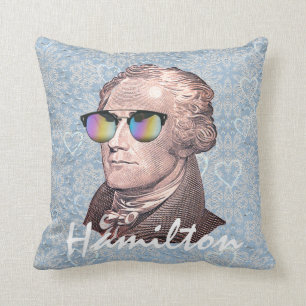 Coussin Hamilton à Shades sur Blue Lace & Heart Arrière -