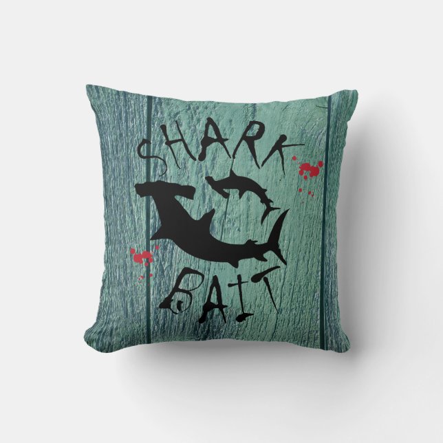 Coussin Hammerhead Shark Attack Surf amusant Shack Blue (Recto)