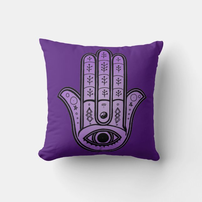 Coussin Hamsa Design mains sur l'oreiller jetable (Recto)