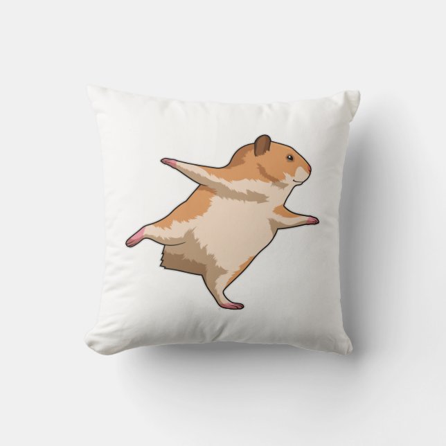 Coussin Hamster au yoga étirant ses jambes (Recto)