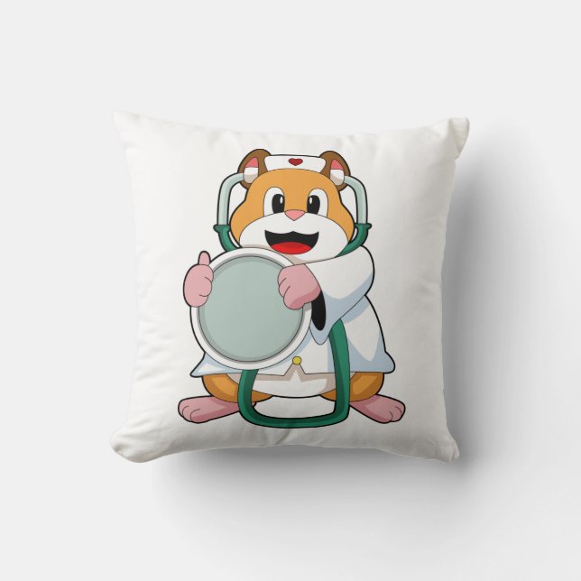 Coussin Hamster comme docteur avec Stethoscope.PNG (Recto)