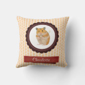 Coussin Hamster de filles rouges et roses (Verso)