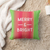 Coussin Hand Painted Merry and Bright Green and Red (Couverture)