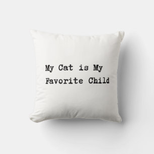 Coussin Handwritten-Style Text "My Cat is My Favorite Chil
