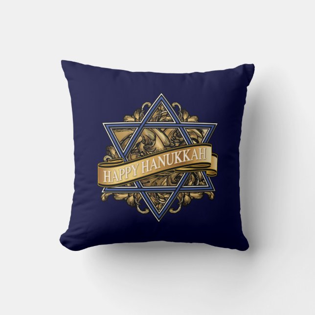 Coussin Hanoukka heureux saluant (Recto)