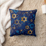 Coussin Hanoukka Menorah Blue Star de David Throw Pillow<br><div class="desc">Hanoukka Menorah,  étoile bleue,  juive,  motif jettent oreiller.</div>