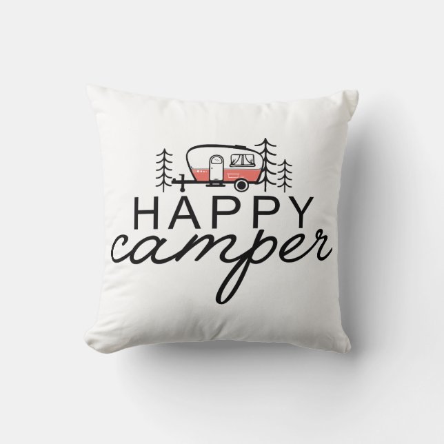 Coussin Happy Camper Camping (Recto)