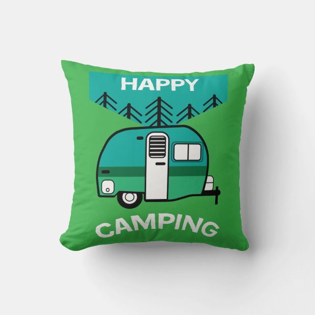Coussin Happy Campers | Caravaner | Camper (Recto)