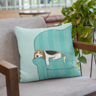 Coussin Happy Canapé Chien - Beagle mignon Relaxant sur ca